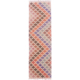 Maimana Veg Dye Kilim Runner with all over design of rosettes arranged in chevron formations.
