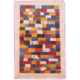 Multi-colour Gabbeh Checker-Board rug with cream plain border.