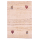 Heavy Quality Gabbeh Rug in cream natural tones with 2 goat motifs and 2 plant emblems.