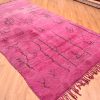 Purple Moroccan Berber Beni Mrirt Carpet with ancient tribal symbols. Handmade, wool pile hand-knotted onto wool.