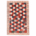 Gabbeh Modern Rug, chequerboard design in rust, green, and cream with neutral, natural border surround.