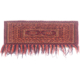 Antique Tekke Torba with 2 gul central design and fringed bottom long side.