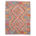 Afghan Veg Dye Kilim rug: salt & pepper background / two-tone black and white with contrasting colourful geometric design.