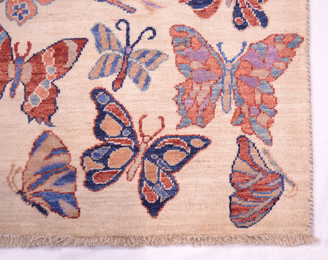 Butterfly Native Rug Afghan Butterflies Rug 1.85x1.20m | Free UK delivery