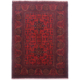 Hand-knotted wool pile Khan Mohamadi Afghan Rug in brown-red colour with blue-black & geometric traditional design.