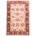Traditional Afghan Ziegler Rug with beige field and rust border. Classic floral design.