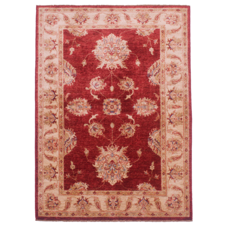 Rich red and gold colour Afghan Fine Ziegler Rug with floral design.