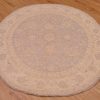 Beautiful handmade Afghan Ziegler Circle Rug with soft colours of grey with beige in a hard-to-find circular rug size.