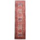 Fine Kazak Runner with neutral grey-brown field colour, red main border along with blue, green, pink and ochre.