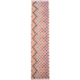 Afghan Maimana Kilim Runner, beige background with chevron arranged rosettes.