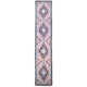 Hand-knotted wool pile light Blue Aryana runner with geometric tribal Navajo style design.