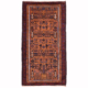 Vintage Belouch rug with tree of life design on a brown field.