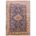 Handmade Afghan fine Kazak carpet (blue ground) with geometric design on a mid-blue field with cream main border.