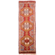 Old Karapinar runner with large scale geometric design on a red ground.