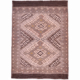 Handwoven Old Afghan Kelim rug with geometric double medallion design in colours of beige, brown and grey.