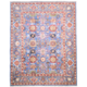 Hand-knotted wool pile Sultanabad rug from Afghanistan with all over floral design on a light blue field.