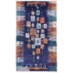 Afghan Navy blue Loribaft rug with contrasting modern-tribal design.