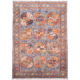 Hand-knotted wool pile Afghan Blue Ersari rug with 12 gul design.