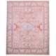Hand-knotted wool pile Afghan grey Serapi rug with geometric design, other colours include rust, light blue, yellow and light green.