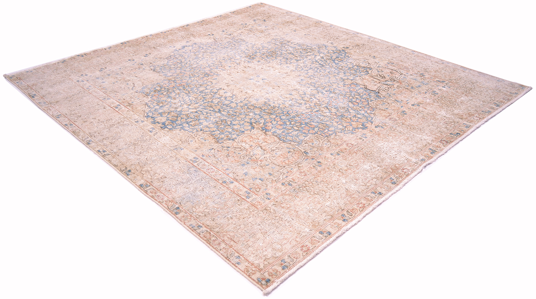 Vintage square rug 1.94x1.86m / 6ft4x6ft1 | Handmade rug