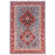 Handwoven Afghan Fine Qashqai design rug with double medallion design on a light denim blue field with rust-red medallions & border.