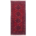Rich red and black with touches of green and white Afghan Fine Kunduz runner with geometric design of 4 medallions.