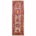 Antique style Taimani runner with geometric medallion design on a light blue ground with red border.