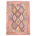 Handwoven Afghan Soft Colour Kilim with contrasting black lattice; all over geometric design.