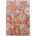 Handmade hand-knotted Afghan wool pile rug with abstract lantern motifs in orange, terracotta, rust, blue, ivory, green, and muted grey shades.