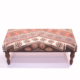 Kilim Bench Stool upholstered with a Turkish Kilim in colours of cream, grey, soft green and terracotta.