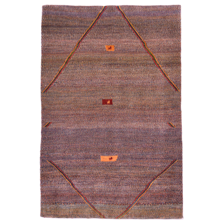 Extra fine Gabbeh Rug with multi-colour speckled ground along with whimsical design elements.