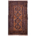 Belouch rug from Afghanistan with cinnamon brown main colour with dark blue. Geometric 4 medallion design.