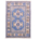 Oushak mat from Afghanistan grey with double octagon medallion in blue.