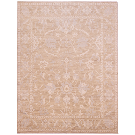 Indian Tonal carpet with gold/green/brown shade main colour & gentle all over floral design.